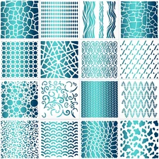 16 Pcs Cookie Stencils 5.1 X 5.1 Inch Animal Prints Cow Leopard Cheetah Texture