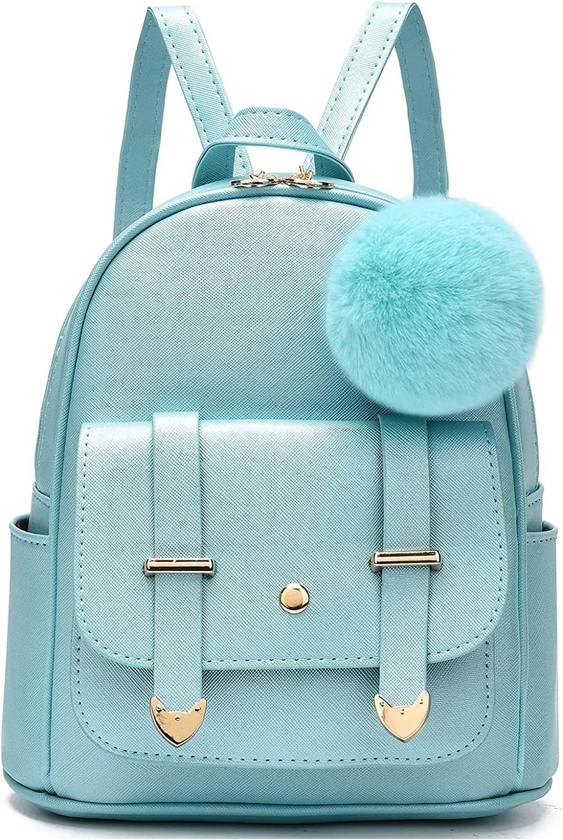 Blue leather shop backpack purse
