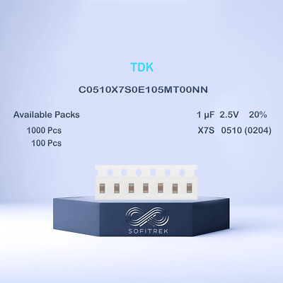C0510X7S0E105M TDK MLCC SMD Capacitor 1uF 2.5V X7S 0204 (0510) 20%