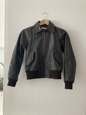 Vintage J Crew Gorgeous Women’s Brown Real Leather Collared Jacket Uk 8