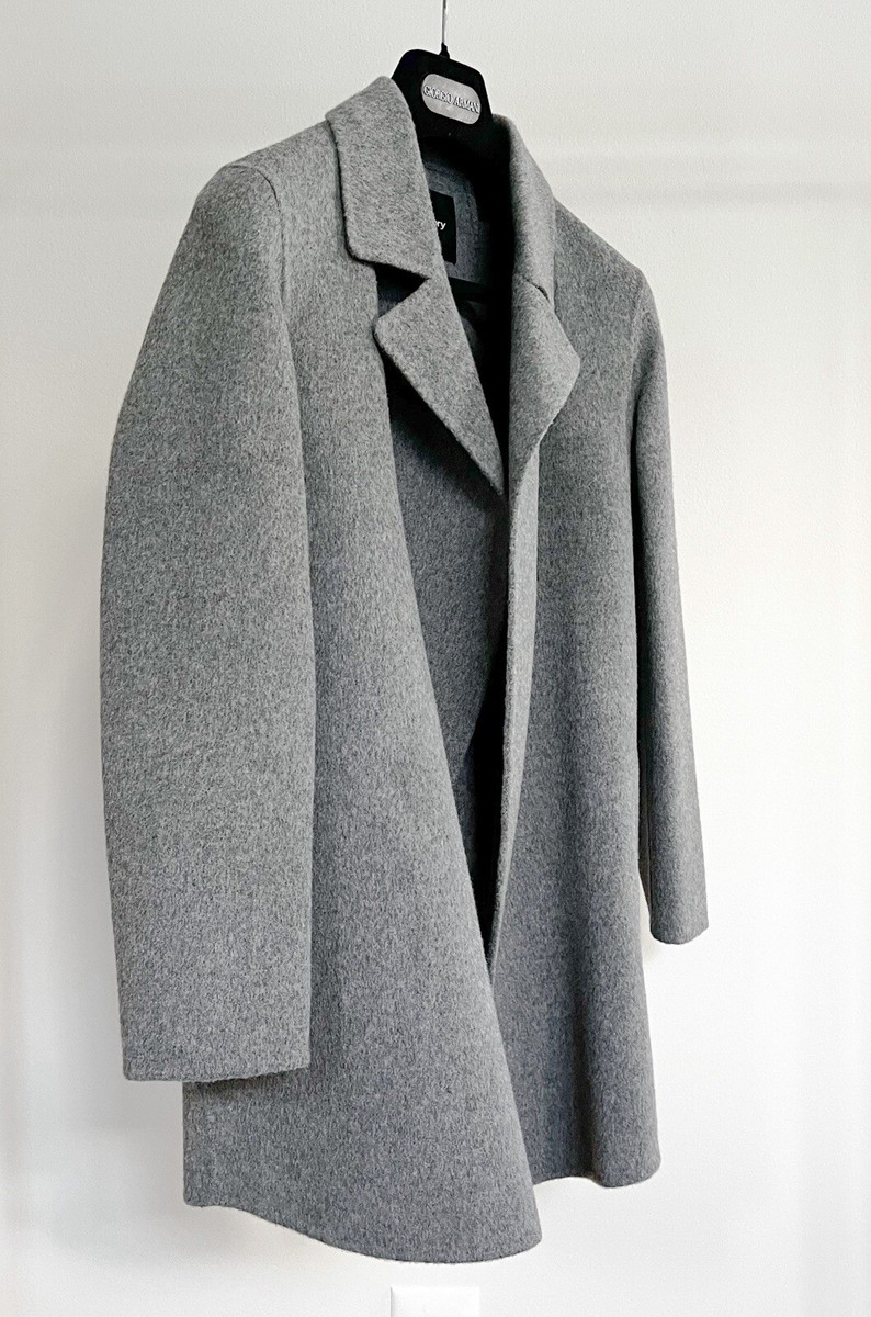 $595 THEORY CLAIRENE NEW DIVIDE GRAY OPEN-FRONT WOOL $595 THEORY CLAIRENE NEW DIVIDE GRAY OPEN-FRONT WOOL