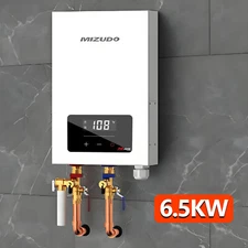 6500W 240V Tankless Hot Water Heater Electric Instant Boiler LED On Demand