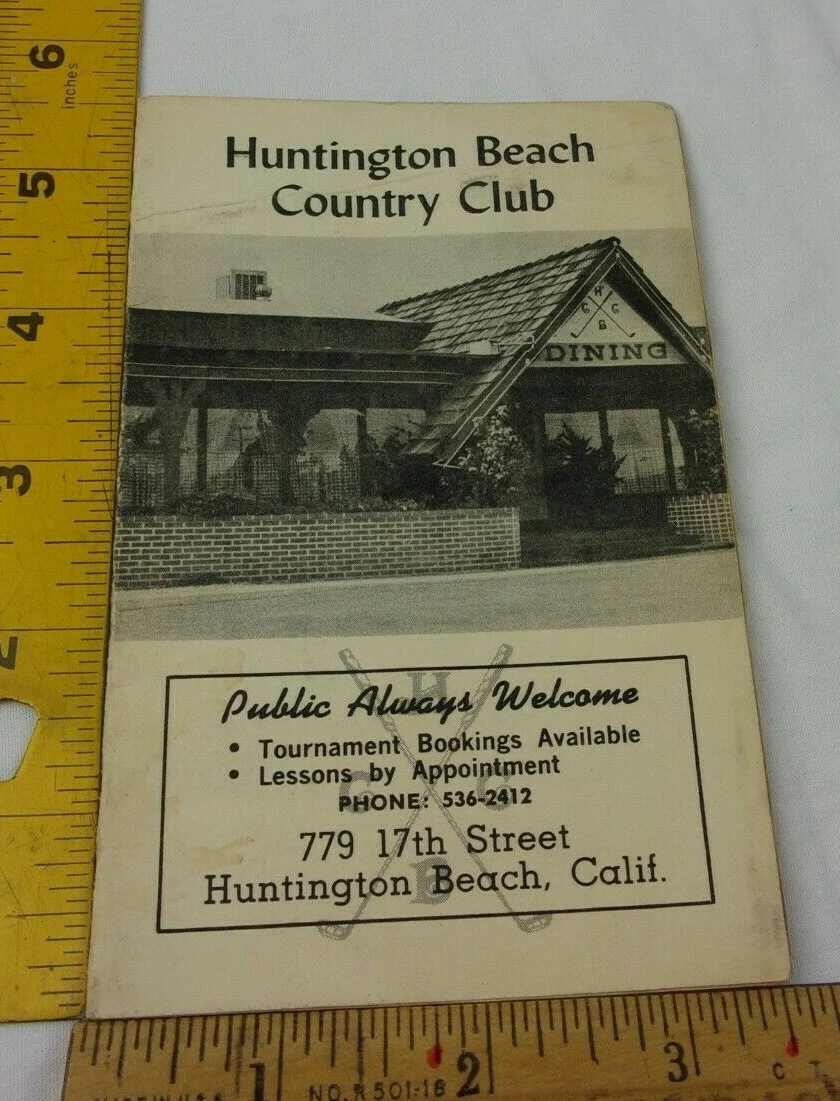 Huntington Beach Golf Course CA VINTAGE 1960s golf scorecard Country Club |  eBay