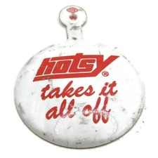 Hotsy Takes It All Off Tab Button Vintage