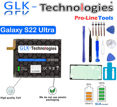 GLK für Samsung Galaxy S22 ULTRA S908B Akku  Battery Accu EB-BS908ABY PRO  NEU