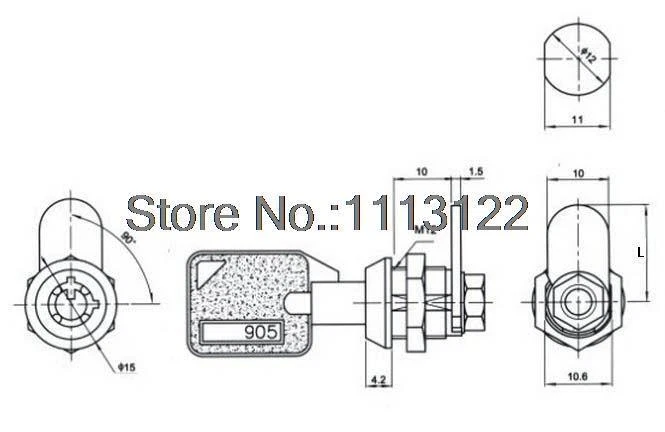 MS905 Pequeña Llave Tubular Cerradura de Leva Mini Cerraduras de Leva para Estuche de Computadora Cerradura de Gabinete - Imagen 4 de 4