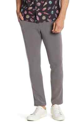 Lindbergh White Men's Casual Stretch Slim Fit Pant - Grey - (32Wx32L)NEW