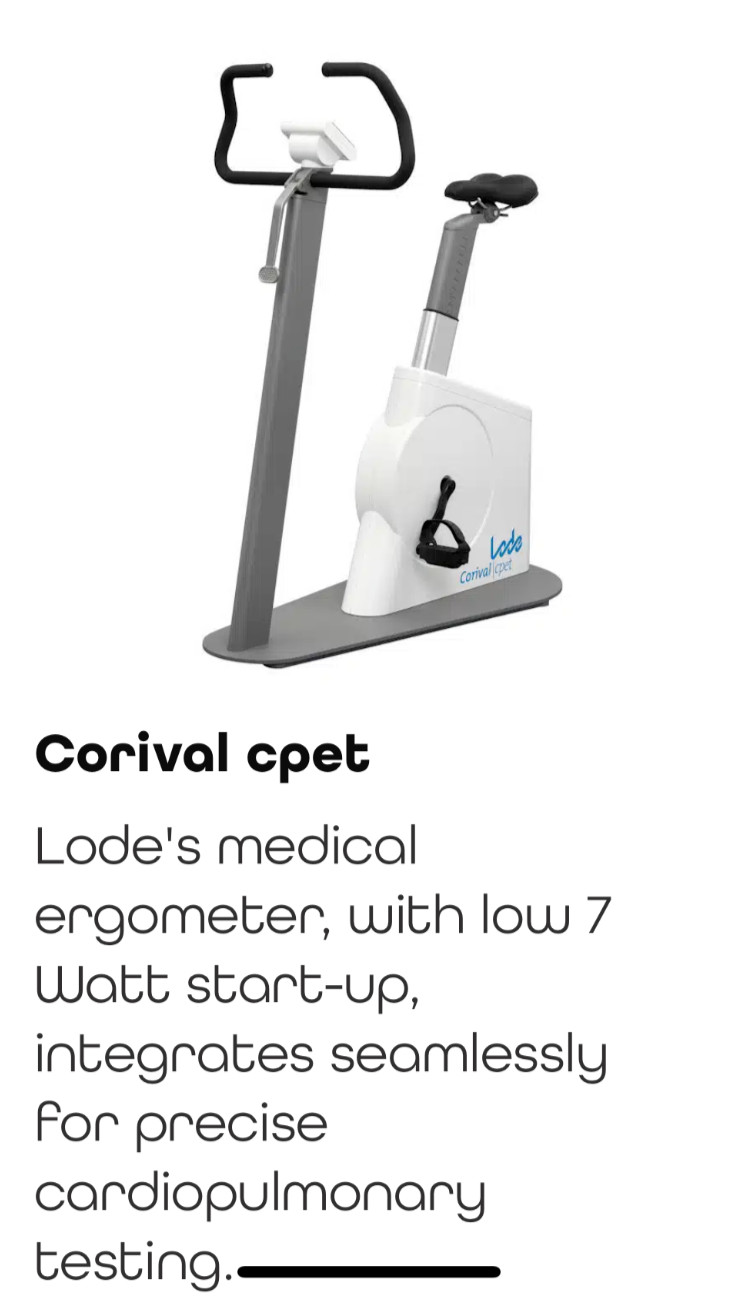 Lode Corival CPET  ergometer & Korr Cardiocoach CO2