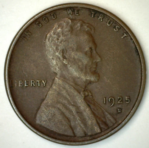 1925 D Lincoln Wheat Cent Coin XF Bronze Penny Denver Extra Fine Circulated 1c