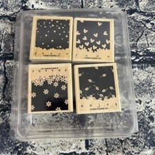 Stampin Up GENTLY FALLING Wooden Stamp Set Of 4