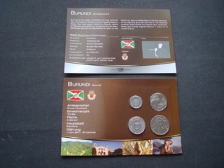 EXCELENTE juego de monedas de curso Burundi en protección contra papel certificado! ¡El dinero del mundo! ¡EMBALAJE ORIGINAL!
