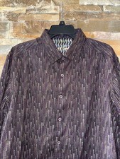 Robert Graham Multicolor print flip cuff printed shirt mens Xl embroidered