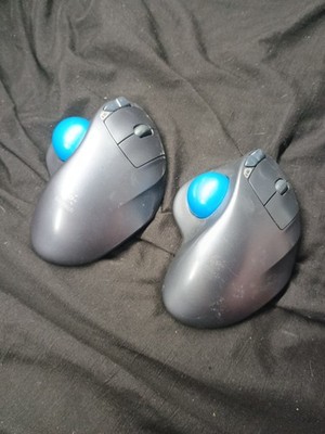 Lot Of 2 Logitech M570 Wireless Trackball Ergonomic Mouse Blue Ball Dongle