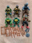 Clean 1988 Vintage TMNT Lot Weapons Accessories Parts With Soft Head Figures