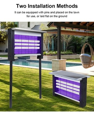US New Lamp Mosquito Zapper Bug Pest Fly Trap Electric Outdoor Light Lawn