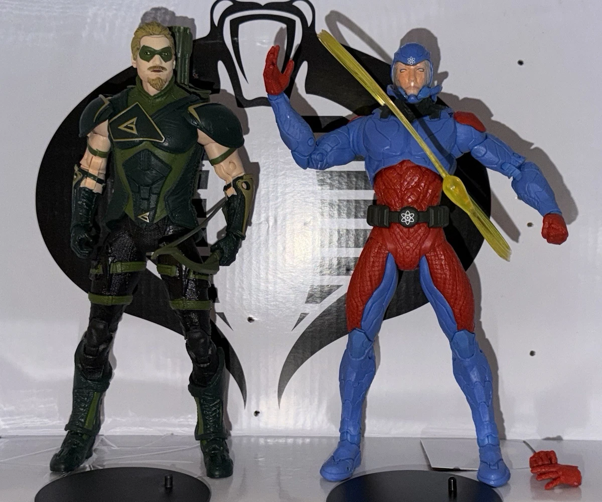 DC MCFARLANE MULTIVERSE GREEN ARROW INJUSTICE 2 & THE ATOM PAGE PUNCHER! LOOSE