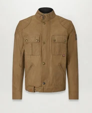 Mens Brooklands Sand Colour High Quality Cotton Motorcycle Style Jacket