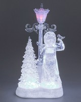 LED Dekofigur Engel Mit Vogel, Baum Und Laterne H. 30Cm Aus Acryl Formano W25
