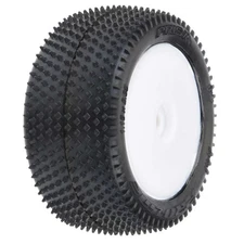 Pro-Line 829713 - Prism 1/18 Mini-B Carpet Tires, Rear, White Wheel (2)