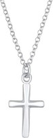 Damen 925 Sterling Silber Xilion Kreuz AnhäNger Halskette 45Cm