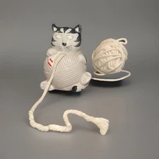 Vintage Takahashi San Francisco Hand Painted Tom Cat Yarn Dispenser Figurine