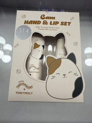 Tony Moly Squishmallows Cam Cat Milky Coconut Hand Cream & Lip Gloss Set