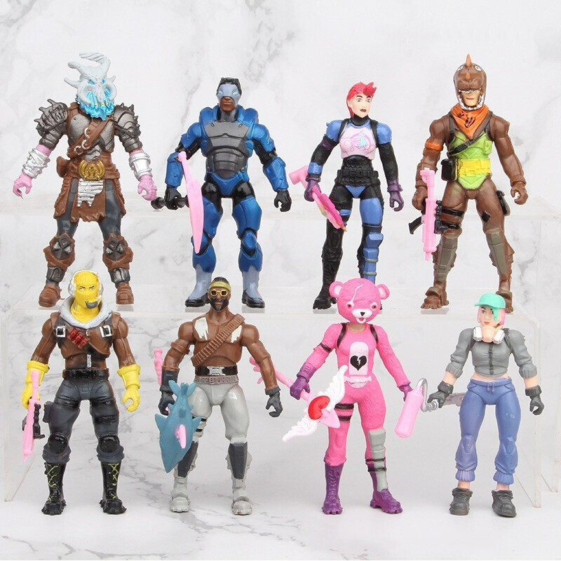 8Pcs/set Fortnite Battle Royale Season 8 PVC Action Figure Display Playset Toys