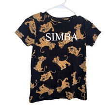 Disney Lion King Simba Shirt Kid's Petite Petite PP Short Sleeve Black Lion Top