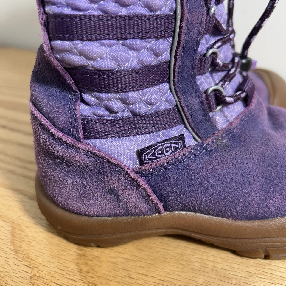 Keen Wapato WP Botas de Invierno Impermeables Botas de Cuero Niñas Pequeñas EE. UU. 9 Púrpura Foto 2 de 4