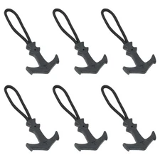6 Pcs Heavy Duty Anchor Shaped Nylon Zipper Pulls Extension Replacement for Bags