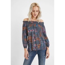 Desigual Off Shoulder Boho Patchwork Elephant...