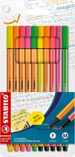 Premium Felt Tip Pen & Fineliner Pen 68 & Point 88 - Wallet of 10 - Assorted Neo
