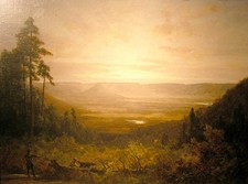Stampa artistica archivio Thomas Hill Hunter at Sunrise 1871 17"x 22"