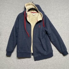 Ariat Real Mens Blue Heathered Sherpa Lined Full Zip Hoodie Sweatshirt Size M