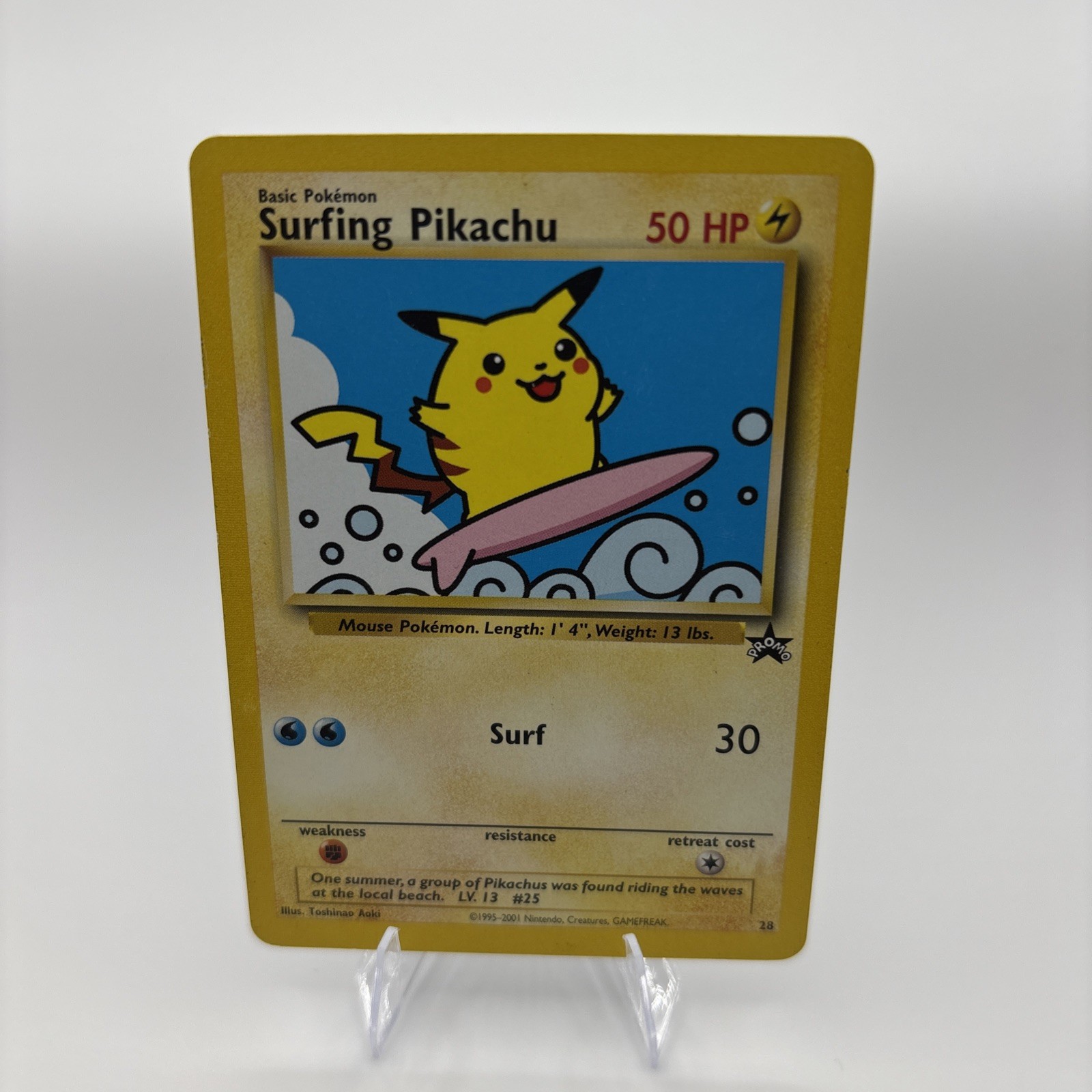 Surfing Pikachu # 28 Black Star Promo WOTC Rare Pokemon Card 1
