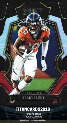 2022 Panini Select #132 Jerry Jeudy Tri-Color Die Cut Prizm Denver Broncos