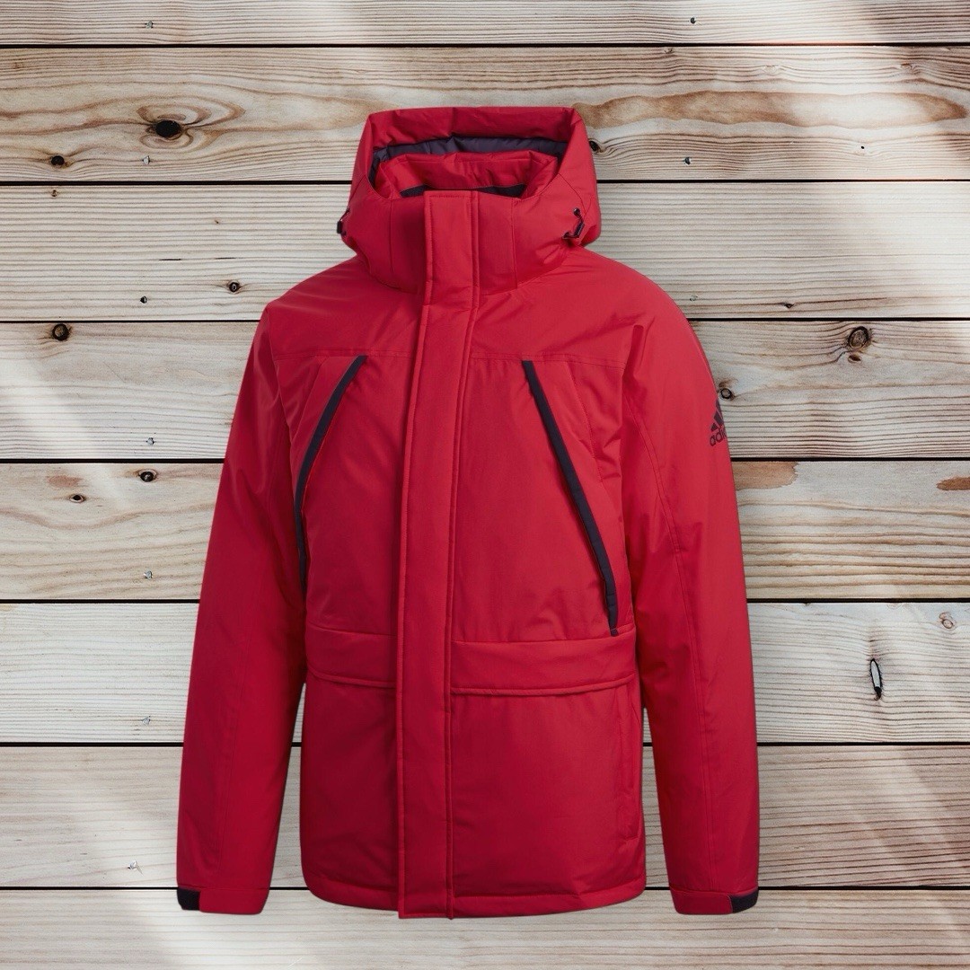 Adidas Badge of Sports Mountain 600 Down Parka Jacket GK0668 Red 