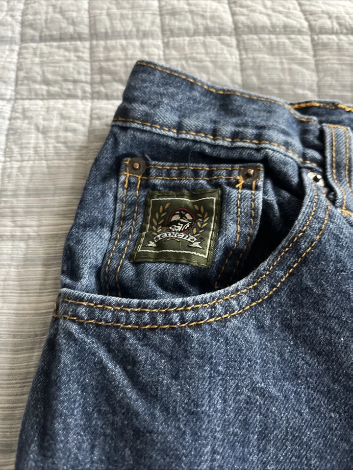 Pantalones de mezclilla para hombre Cinch calce relajado etiqueta verde 36x32 azul Western Cowboy Ranch Foto 2 de 4