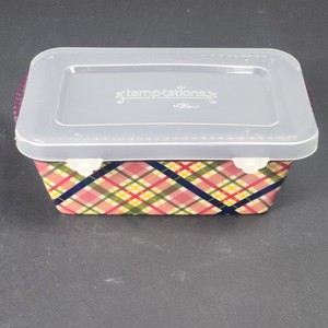 Temptations by Tara Holiday Plaid 12 oz Mini Loaf Pan w/ Lid