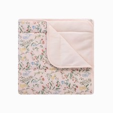 100 Cotton Baby Blankets for Girls, 41"x 27.5" Reversible 2-Sided Nursery Be...