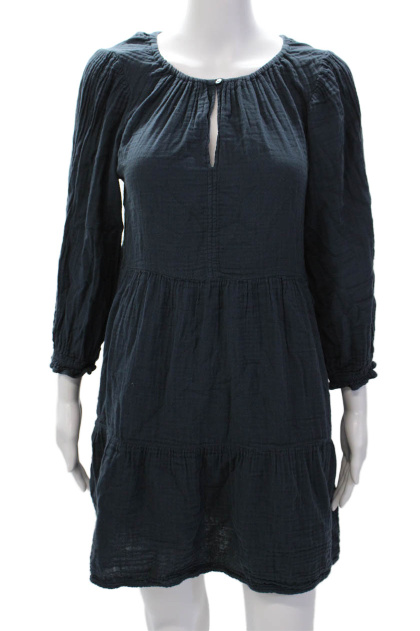 Velvet by Graham & Spencer Women's Short Sleeves Tiered Mini Dress Blue Size XSFree Shipping in US $100+ Orders | $6.95 Orders Below