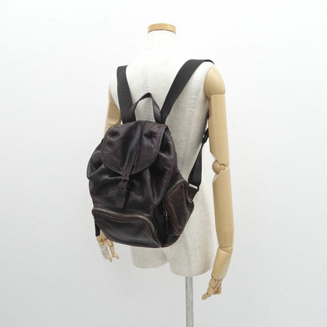 Prada Backpack Triangle Logo Leather Brown Women'… - image 10