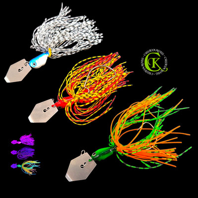 3x 15g UV Chatterbait Jig Spinnbait Spinner Kunstköder Fransenköder Vibe Blade