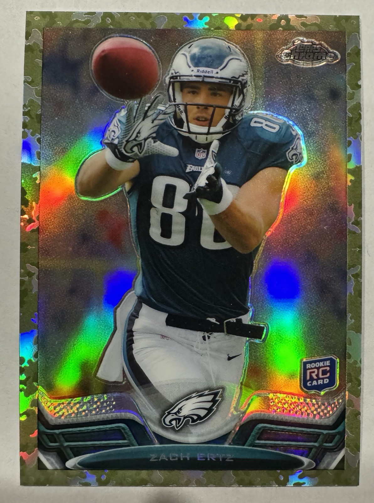 2013 Topps Chrome - Zach Ertz #76 Camo Refractor (RC) /499 Eagles-Commanders