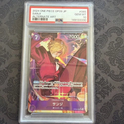 PSA10 ONEPIECE Card Sanji OP09-065 SR Emperors in the New World CCG Japanese!