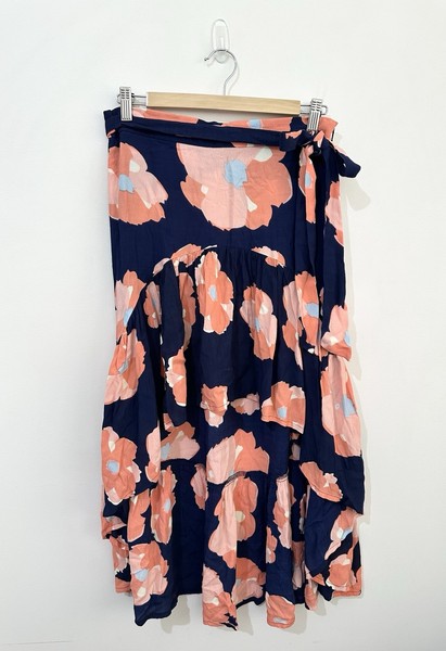 Mister Zimi Floral High Low Skirt Size 10 Tie Belt