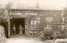 Cortland NY R.E. Allen Wagon & Repair Shop 1910 RPPC Photo Postcard COPY
