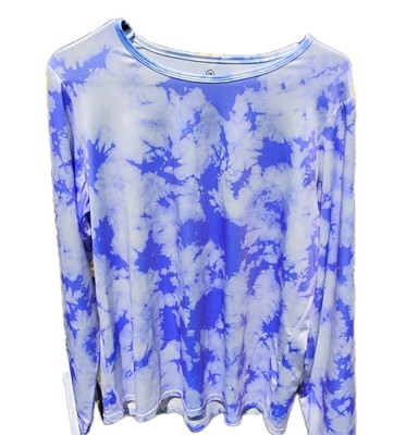 NEW-Real Essentials Womens Large Purple Shirt Long Sleeve 