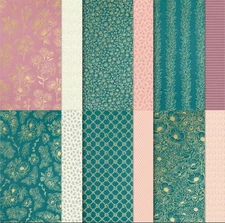 Stampin Up Forever Love DSP 12x12 Designer Series Paper Flowers Plants Stripes