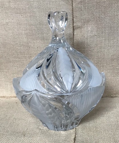 Bomboniera cristallo taglio a mano vintage elegante metà secolo Jugoslavia - Foto 3 di 9